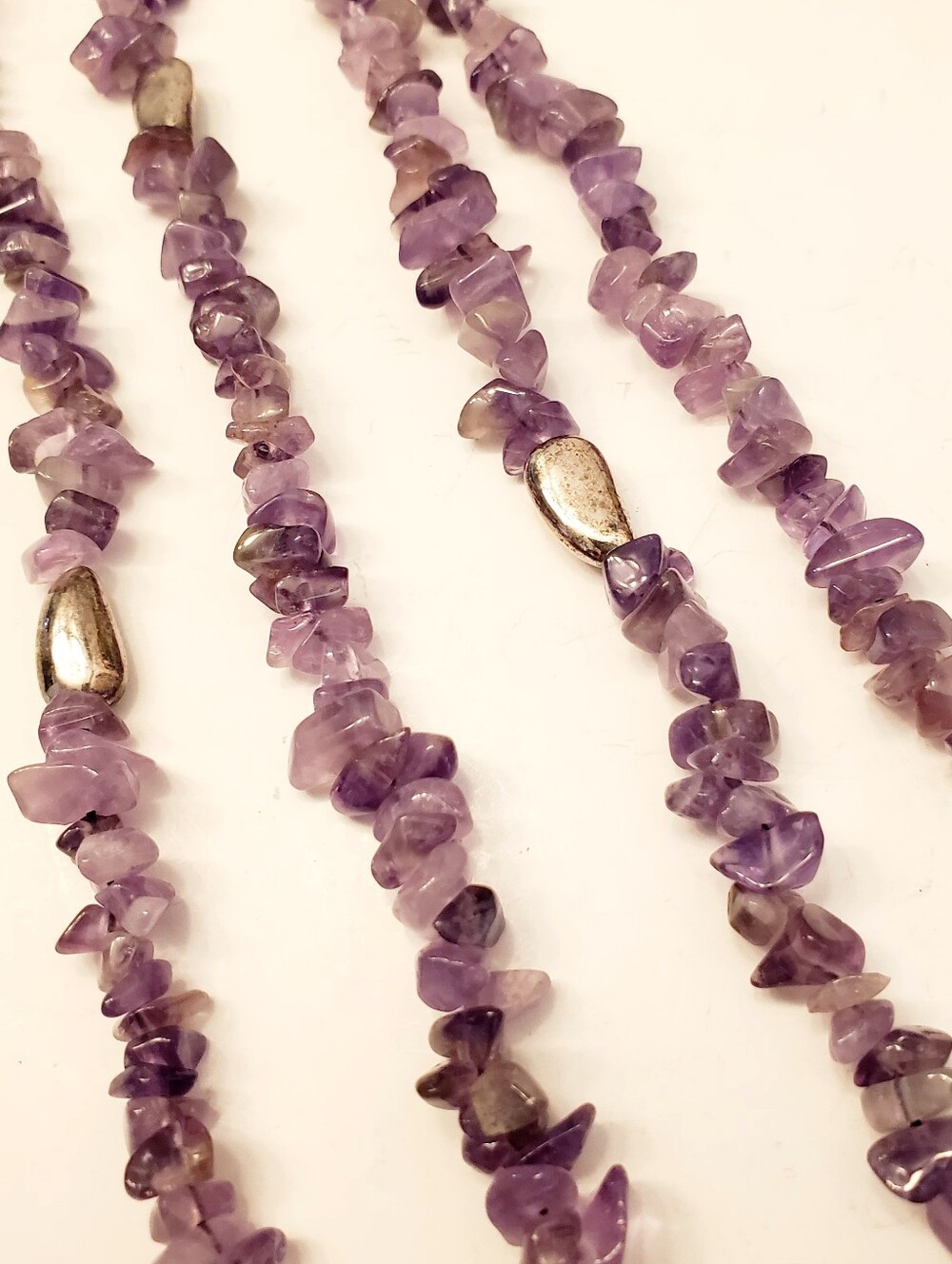 Amethyst Chip & Sterling Necklace, 39 Inches